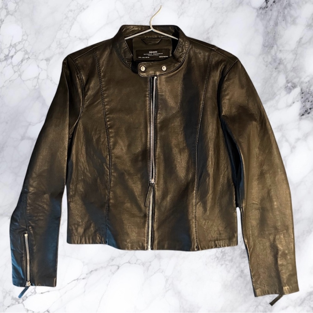 Zara‎ Dark Brown Leather Jacket